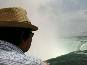 Hubby overlooking Horseshoe Falls